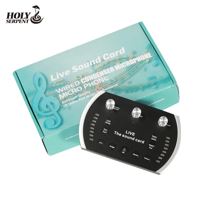  Professional Live Broadcast Equipment 3D Adjustable External Studio Microphone USB Sound Card