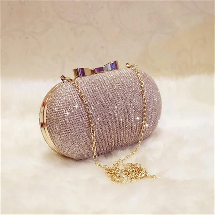 Ladies Evening Clutch Bag Women Bags Wedding Shiny Handbags Bridal Metal Chain Shoulder Bag