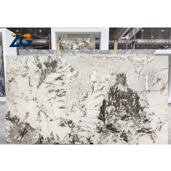 ZGSTONE натуральный Branco Alpinus белые бразильские гранитные плиты для роскошной столешницы под заказ