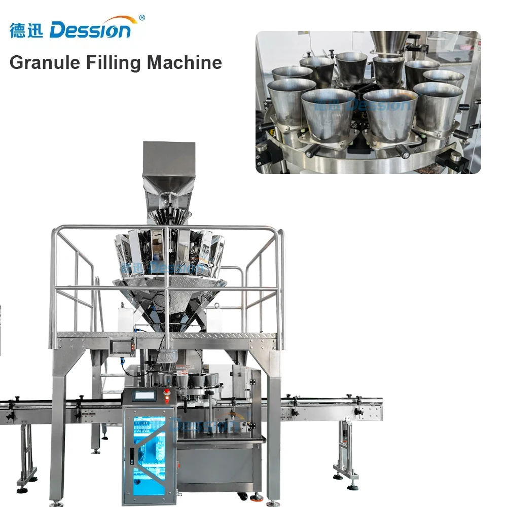 Factory Price Automatic Weighing Bean Plastic Jar Filling Capping Machine Green Bean Grain Rice Bottle Filling Machine Line