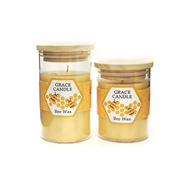 Candle Jar Transparent High Borosilicate Glass Beeswax with Bamboo Lid LG06 Factory Direct Sales 8oz 10oz 13oz