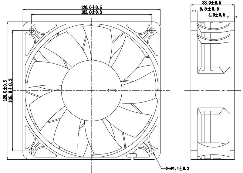 1238 120mm 120x120x38mm DC cooling electric plastic 12v 24v dc fan 12038