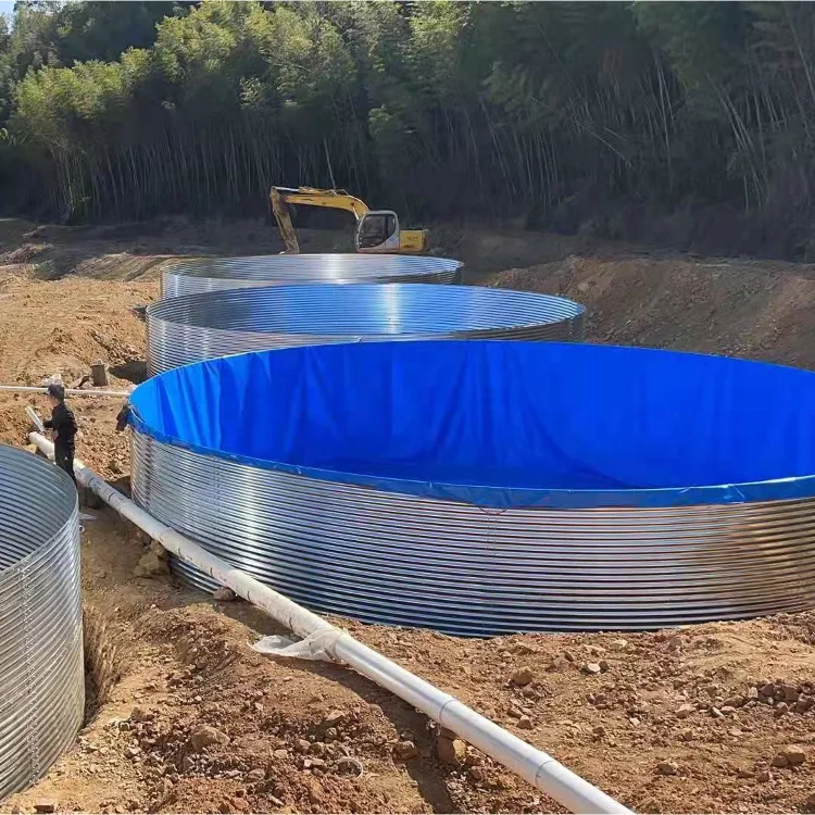 2023 hot sale round galvanized steel fish farm tank fish pond with PVC liner