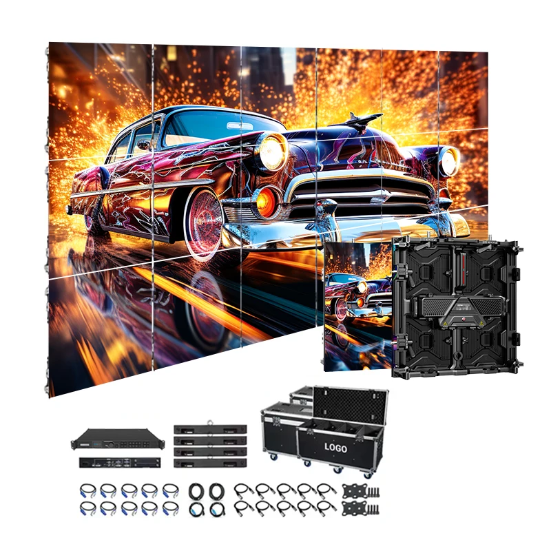 Pantalla p3.91 p1.56 7860hz outdoor indoor stage nightclub car exhibition wall video panel display giant curve rental led screen