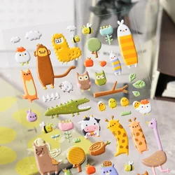 Милые 3D стикеры, пенопластовые Мультяшные животные, пышные Стикеры для декоративного оформления скрапбукинга