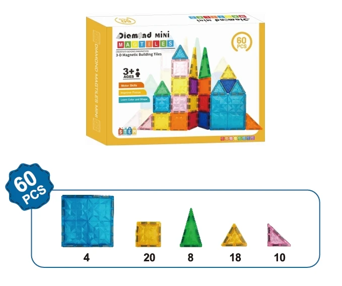60pcs Mini STEM Sensory Toys for Preschool Kids Toddler Building Blocks Creative Games