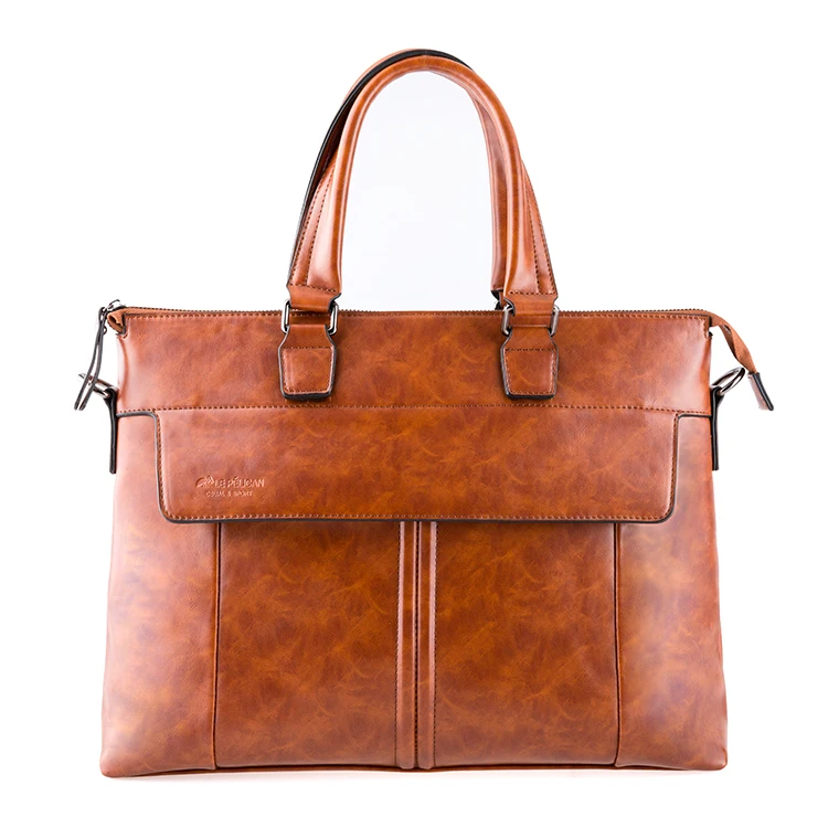 20SG-8539D PU Leather Conference Briefcase Popular Brown Business Briefcase Laptop Bag
