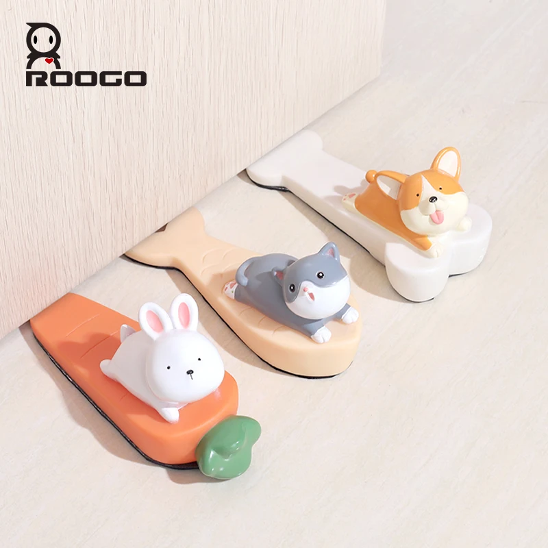 Roogo Creative Door Stopper Cute Animal Door Holder Without Punching