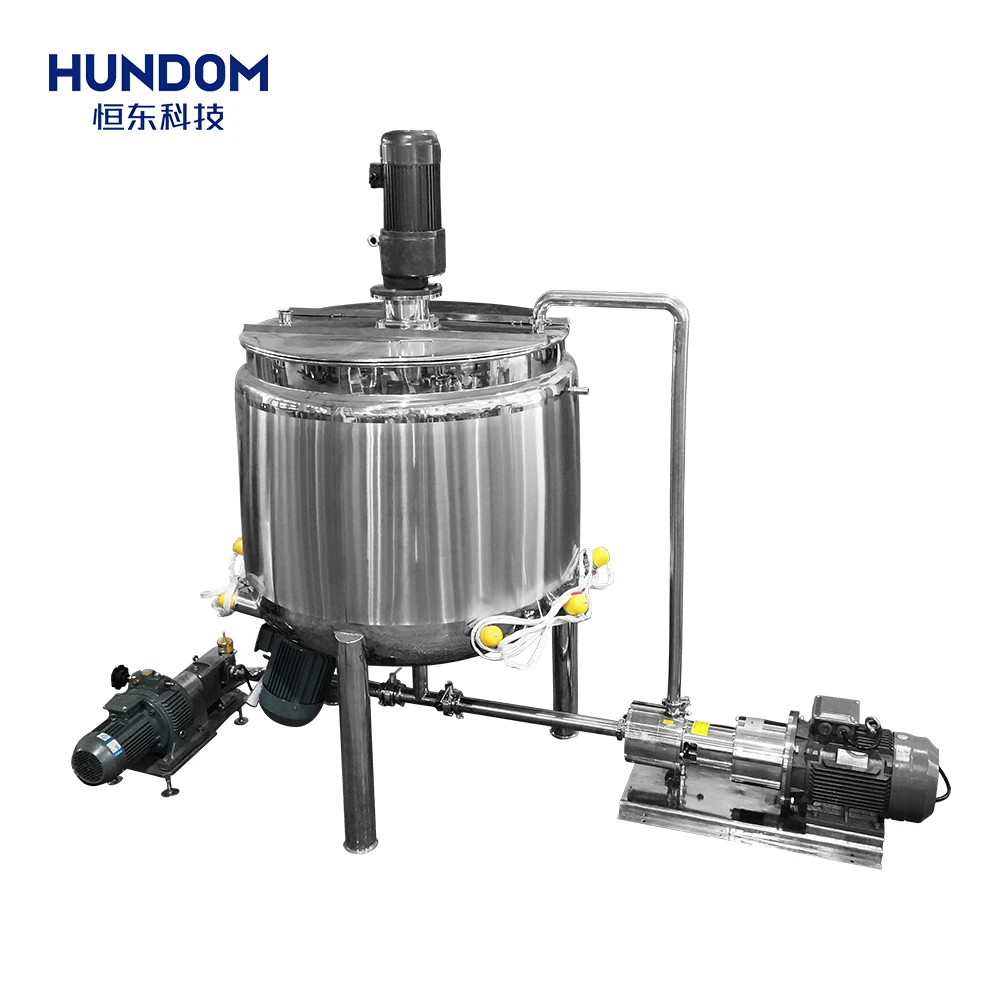 Factory Sale Stainless Steel 1000L Double jacket Mixing and Emulsifying Tank for Shampoo Lotion Mixer Homogenizer Machine