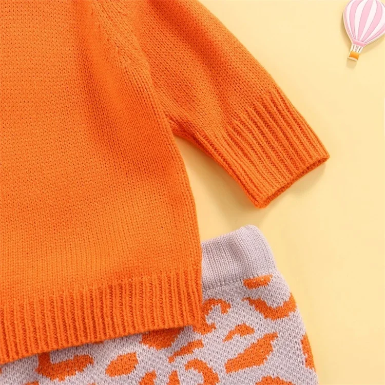 LFQ-198 Baby Girl Clothes Dresses Flower Girls Clothing Set Long Sleeve  Pullover Skirt Fall 2021 Kids Clothing Sets 2 Piece