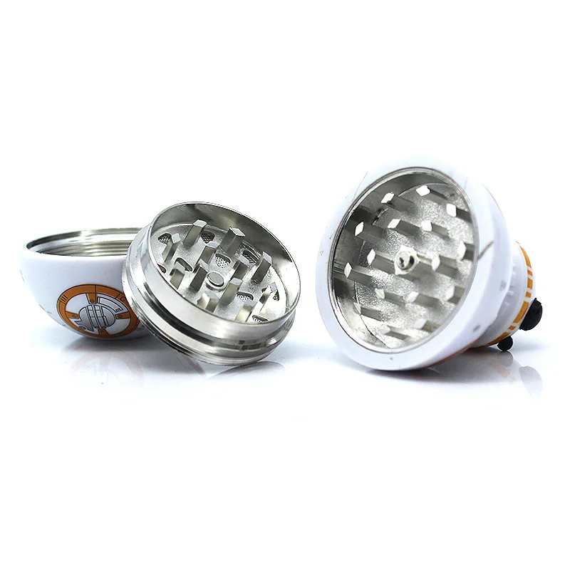 hintcan amazon hot sale robot R2D2 bb8 shape 3 layers zinc alloy spice herb grinder