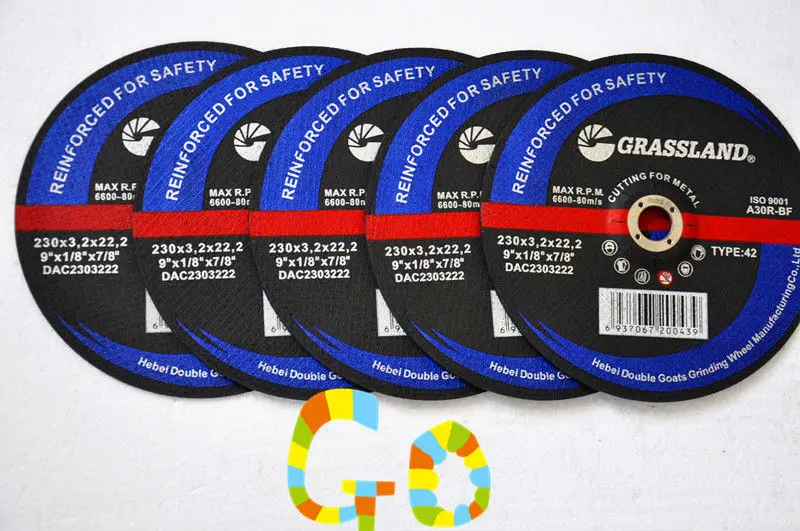 
Grassland 9 inch 230X1.9X22 abrasive cutting wheel for metal and stainless steel <span style=