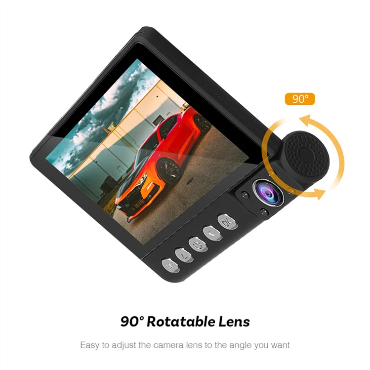 Dash Cam 3 Dashboard Camera Recorder 4 Inch Touch Screen Video DVR 3 Ways HD Car Black Box Rearview Car DVR Driving Recorder