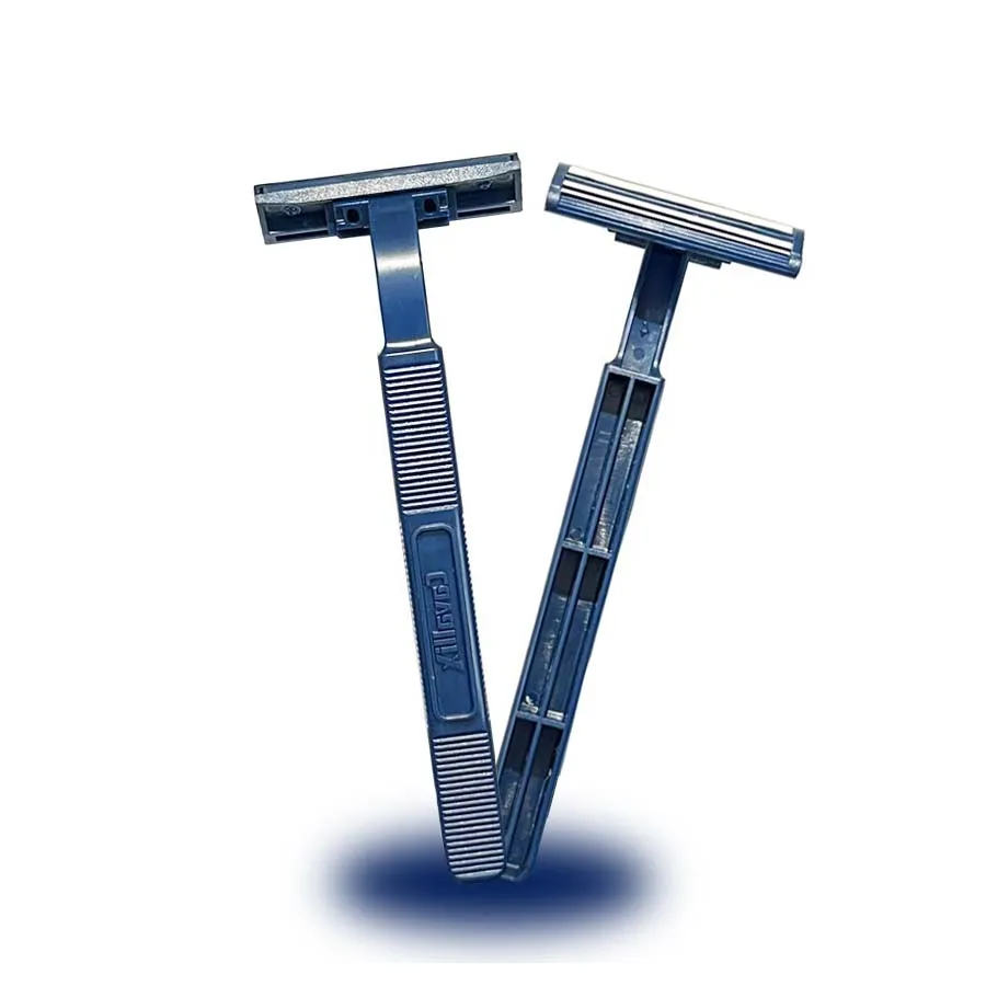 Одноразовая бритва из нержавеющей стали с двумя лезвиями и пластиковой ручкой, хорошая резкость-D201