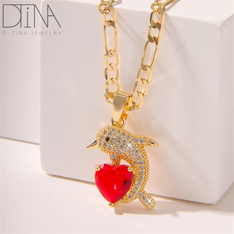Dtina Jewelry Cute style girl jewelry dolphin pendant