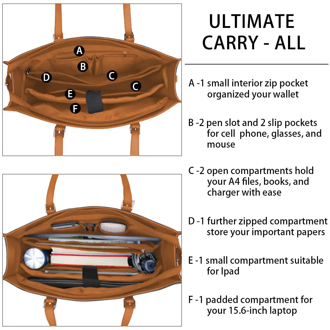 Factory Custom Logo Laptop Bag for Women Waterproof Lightweight Leather 15.6 Inch Computer Tote Bag Business Office Briefcase