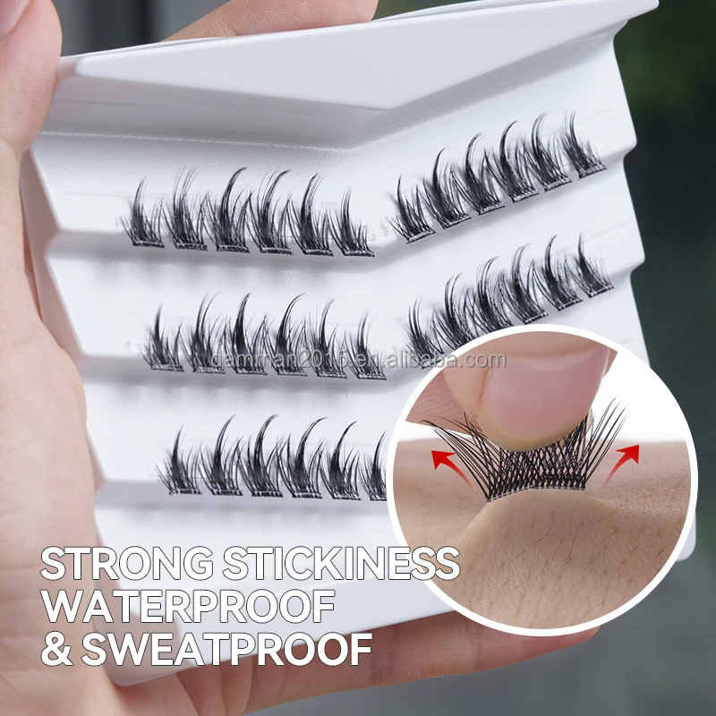 DAMMAN Self Adhesive DIY Eyelash Waterproof Sweatproof Natural Lashes With Tweezers Wholesale