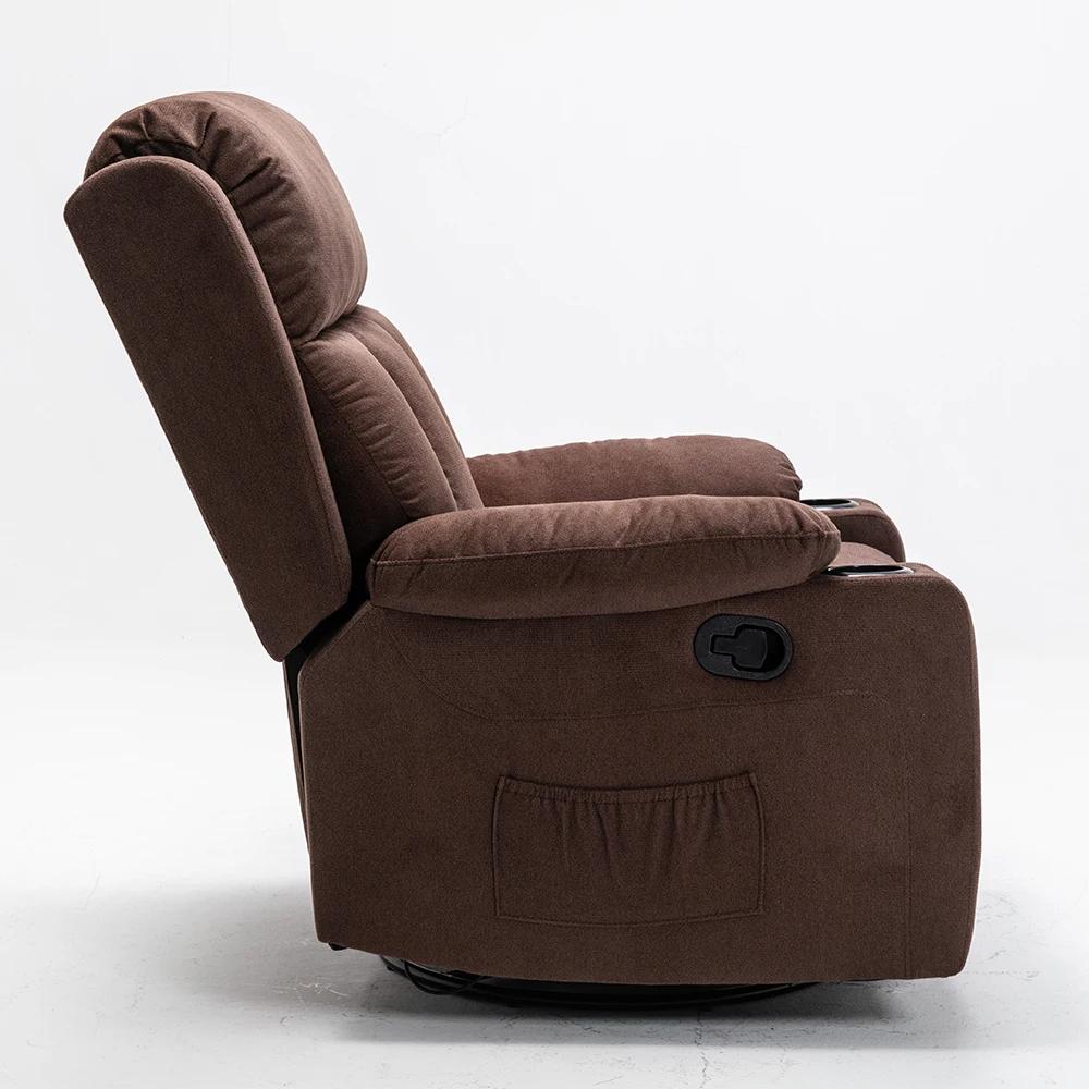 Modern Fabric Manual  Single Recliner Sofa Chair With Cup Holder