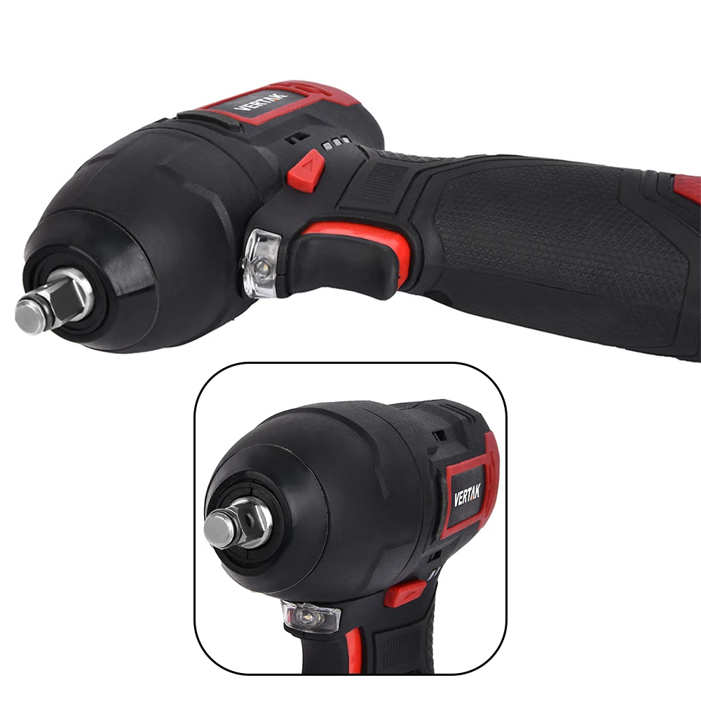 VERTAK Cordless 12V Rechargeable Battery Power Compact Impact Wrench With LED Light