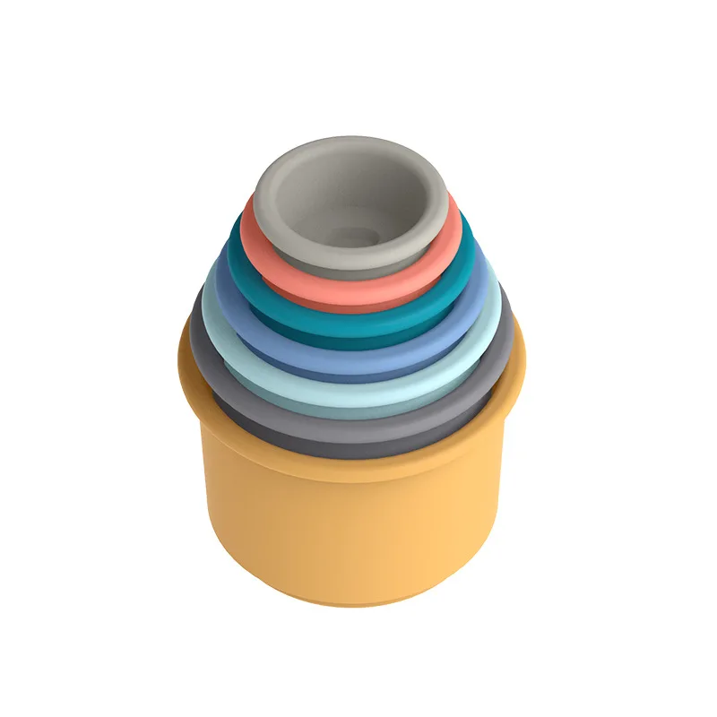 Animal Shape Silicone Stacking Cups Baby Beach Bathing Nesting Cups for Early Educational Toddlers Toy