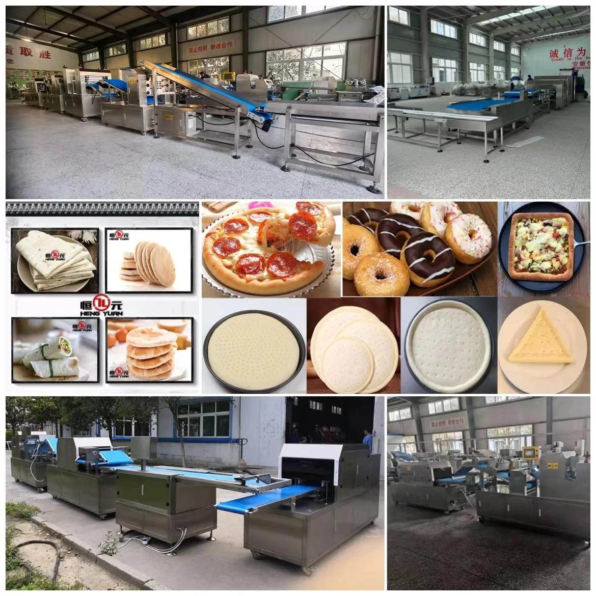Automatic Pizza Production Line/ Pizza Making Machine/ pizza dough sheet roller machine