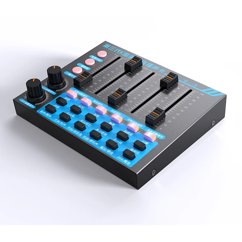  Deluxe Wholesale V10 set package live sound cards usb soundcard carte son voice changer Better than card
