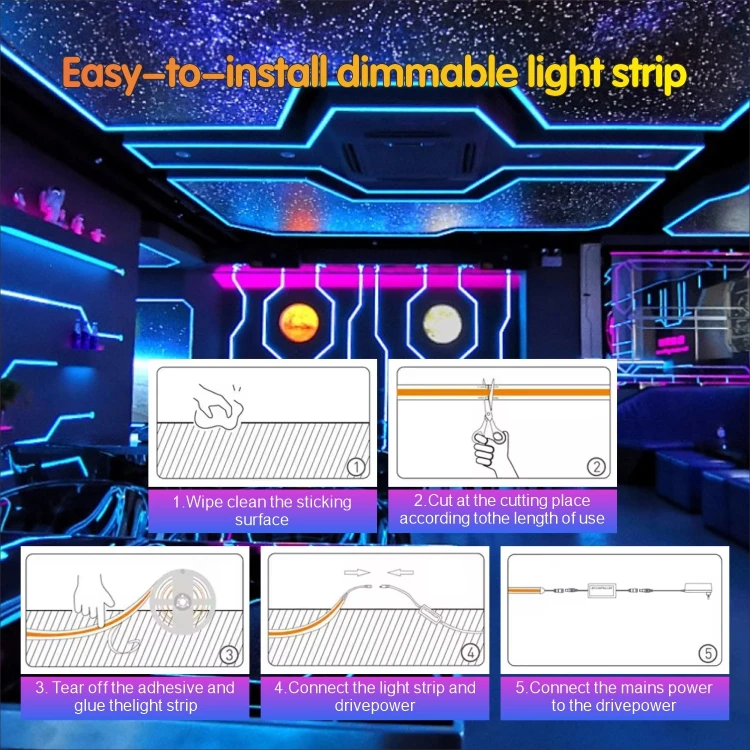 Indoor Decoration Lighting App Wifi Remote Controlled 672Leds Led Cob Smart Rgb Light Strip