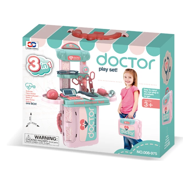 Kids mini 2-in-1 simulation medical equipment toys doctor box suitcase toys play sets