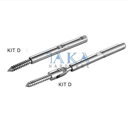 Stainless Steel Lag Screw Terminal Opposing Force Adjustable End Cable Tensioner Quick Lock Fittings For Cable Railing System