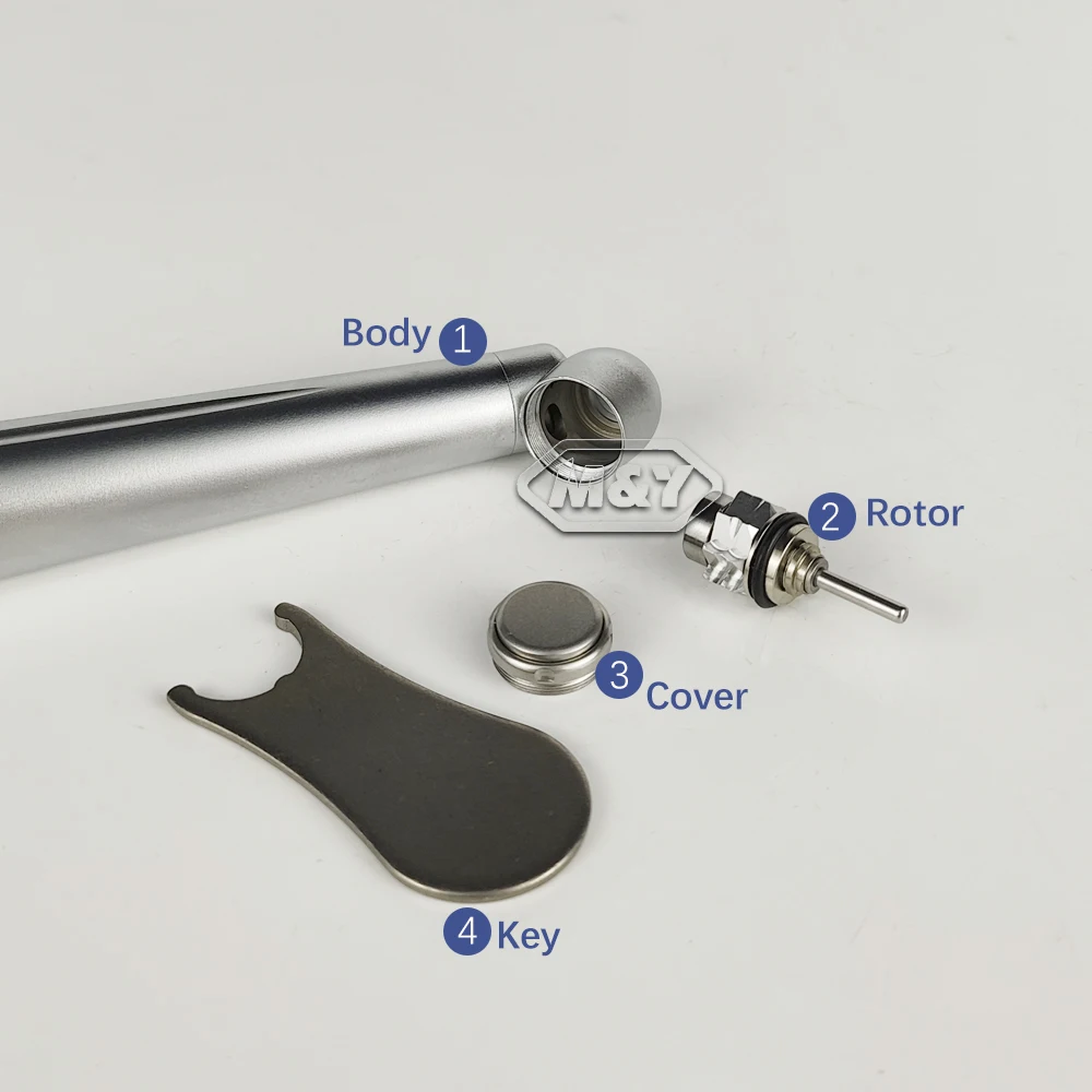 Dental 45 Angle Ring Shadowless Light LED Surgical High Speed Handpiece Push Button Single Water Spray E-generator Air Turbine