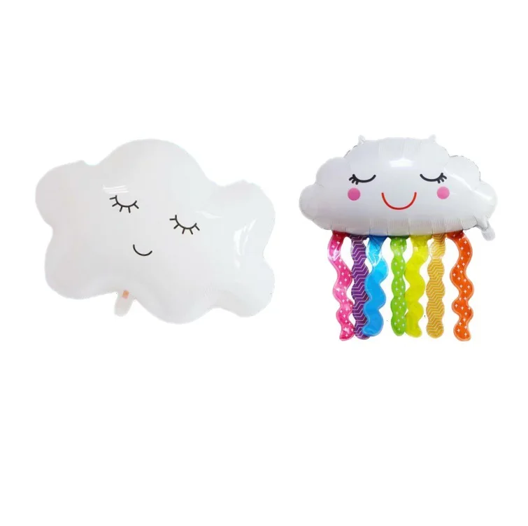 New Giant Weather Smiling Face White Smile Rainbow Foil Balloons Birthday Party Decoration Celebration Scene Decoration Air Ball