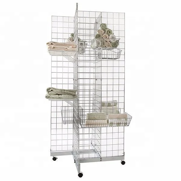 Ownace Wire Gird Wall Display Stand Rack Retail Store Hanging Wire Metal Grid Panel Wall Display Rack