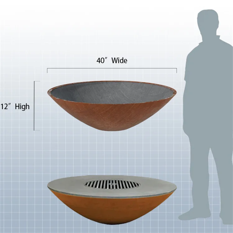 Corten Steel bbq Barbecue Grill Outdoor Wood Burning Charcoal Corten BBQ Grills Fire Pit