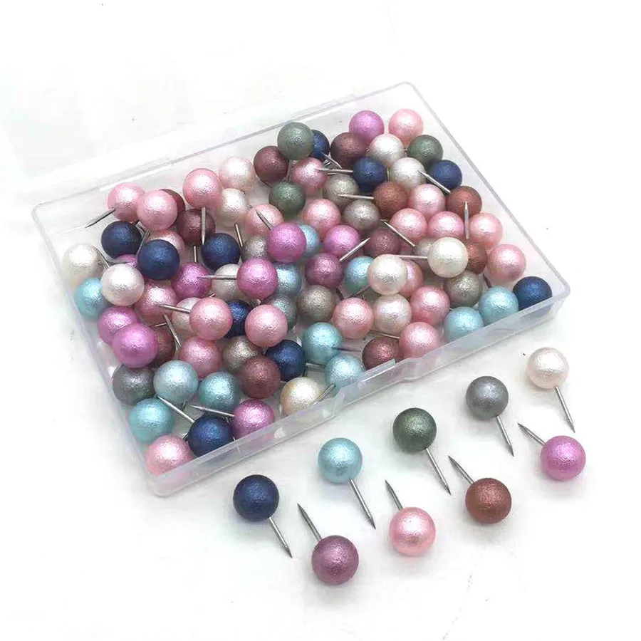 10mm Decoration Quality Plastic Colorful Round Head Map Push Pin Ball Thumb Tacks for DIY School Office