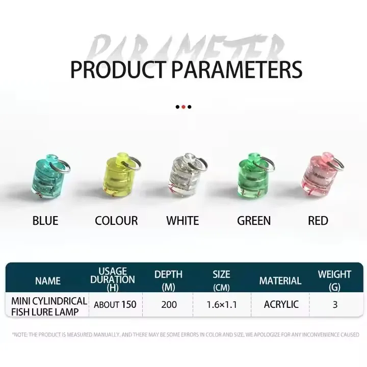 Mini Deep Drop Underwater Cylindrical Waterproof Fishing Lure Light For Attracting Flashing Fish Trap  Light