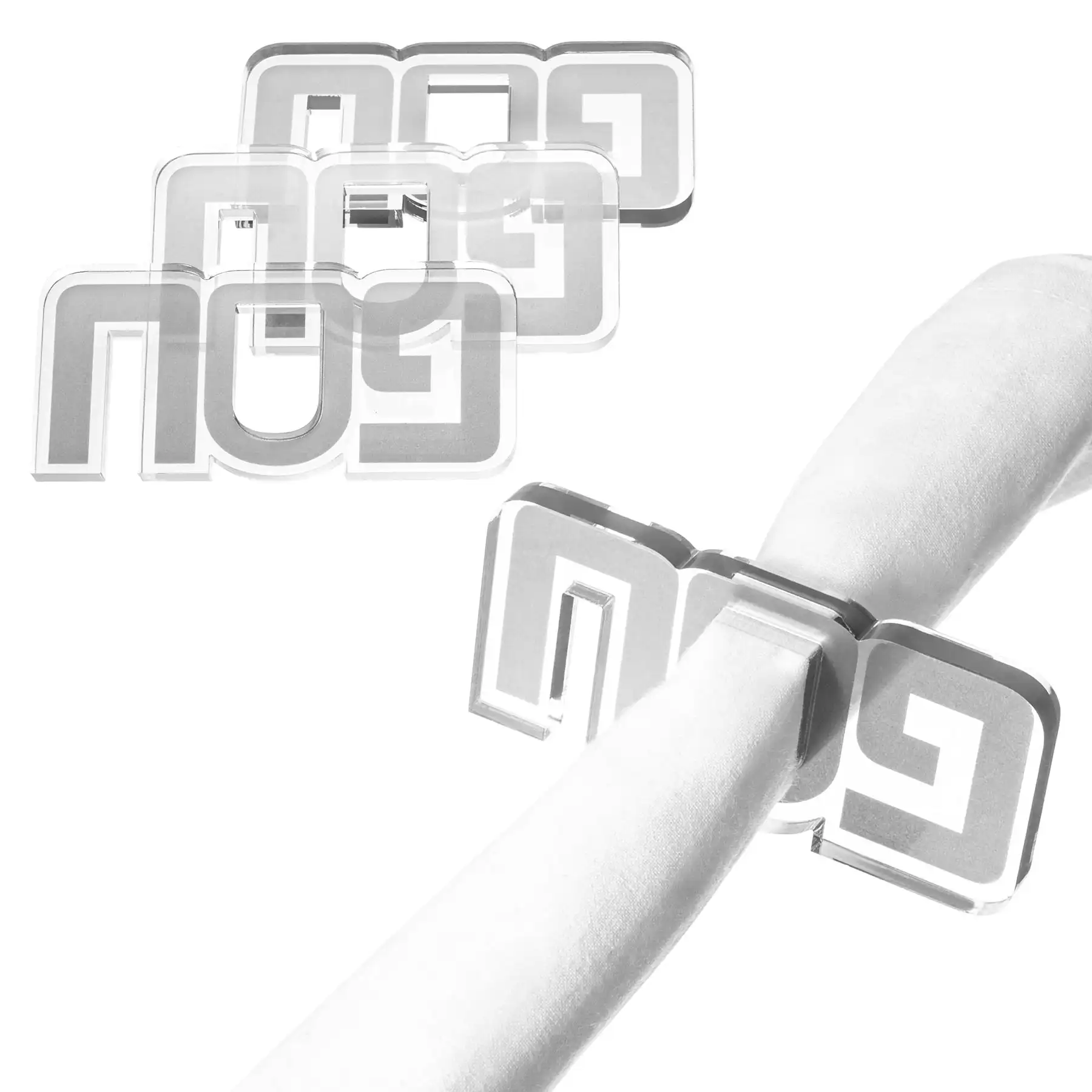 Factory Custom Judaism Jewish gifts Lucite Pesach Napkin Rings Waterdale Collection Passover Judaica Acrylic Napkin Ring luxury