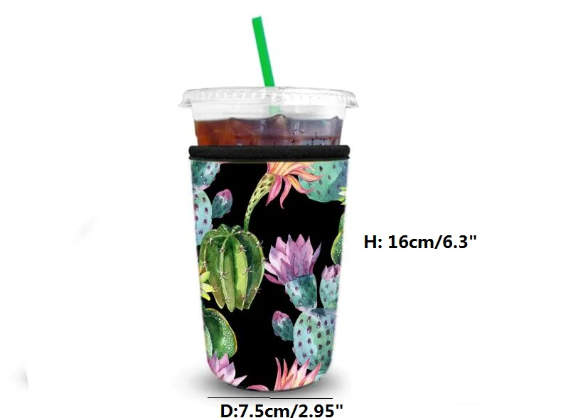 Custom Insulated Blank Neoprene Coffee Cup Cooler Neoprene Sublimation Coffee Sleeve Neoprene Iced Coffee Sleeve