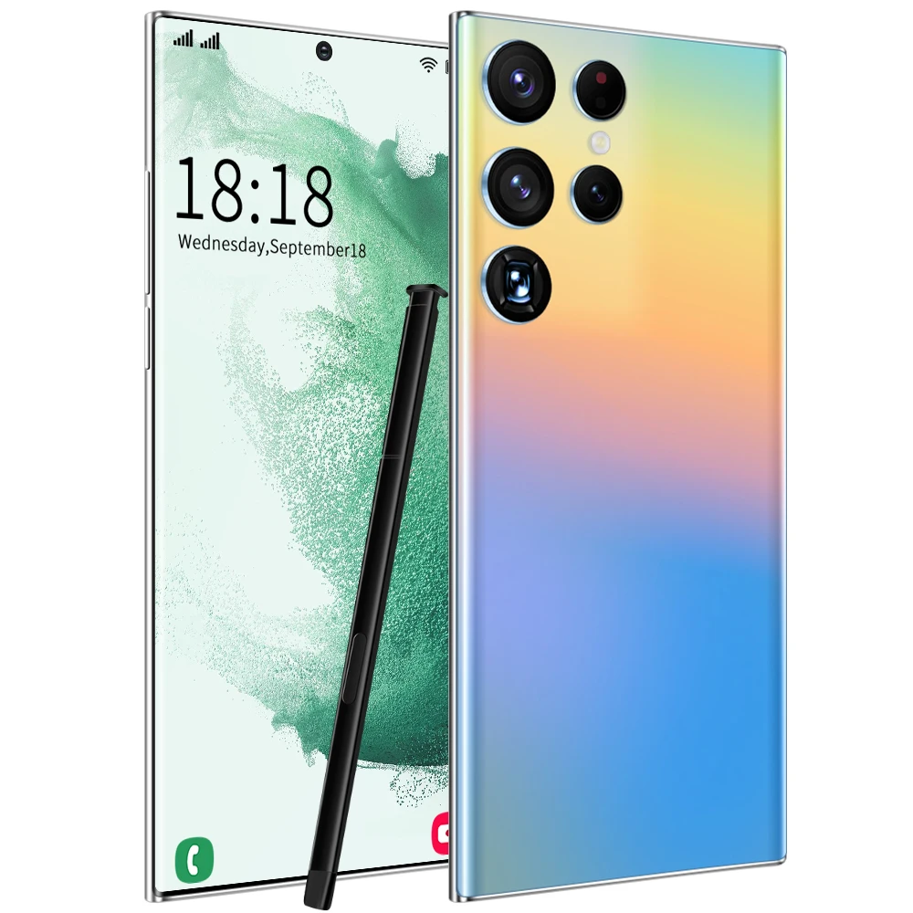 Новый разблокированный телефон Gaaxy S22 U Itra с мощным стилусом 16 ГБ + 512B Android 12 0 мобильные телефоны двумя