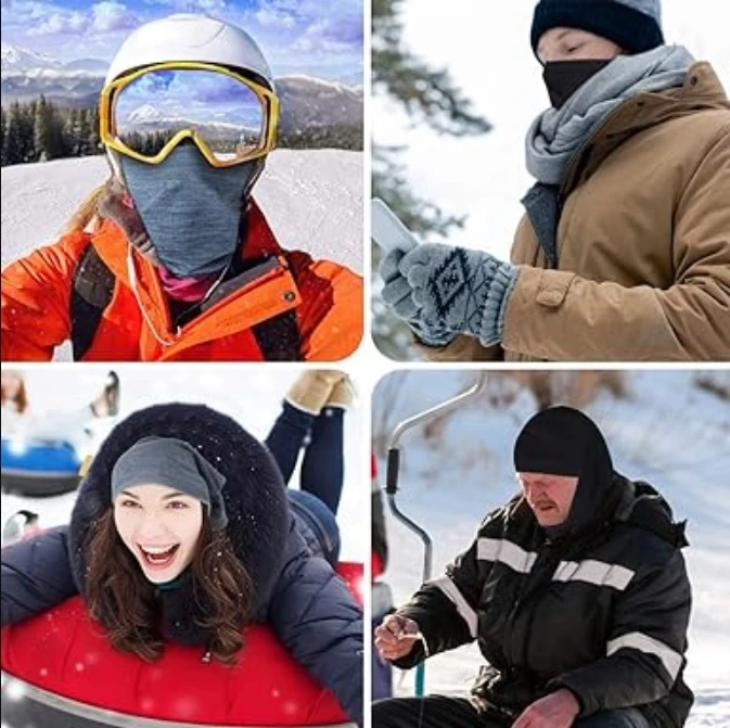 Winter Neck Warmer Gaiter Fleece Windproof Face Mask Cover Cold Weather Scarf for Men & Women