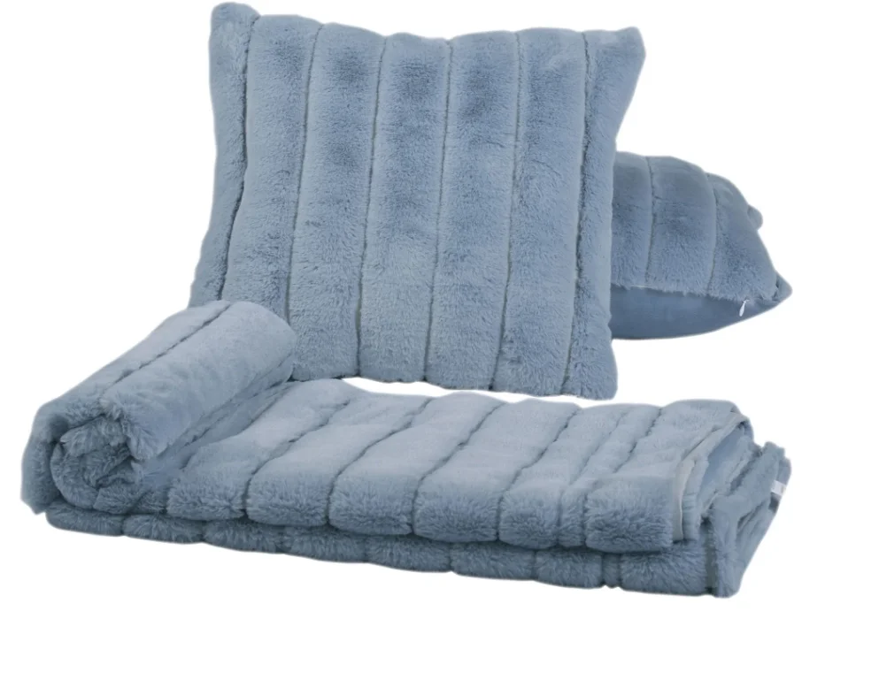 Роскошное Одеяло в полоску из искусственного меха, двустороннее Кристальное супермягкое плюшевое одеяло