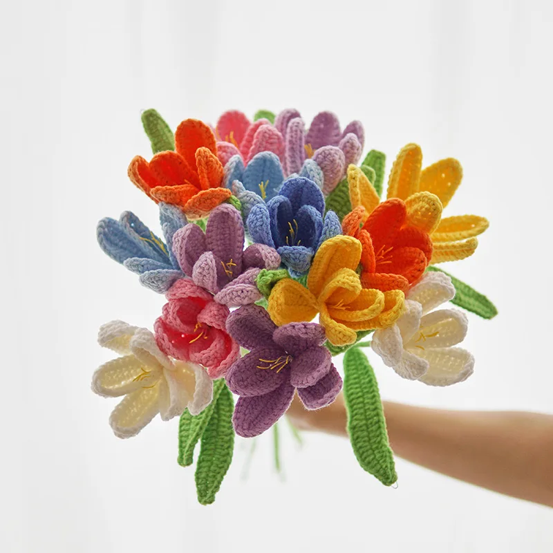 Open Tulip Yarn Braided Bouquet for Christmas Easter Graduation & New Year Table Setting Holiday Gift Couple Friends Wholesale