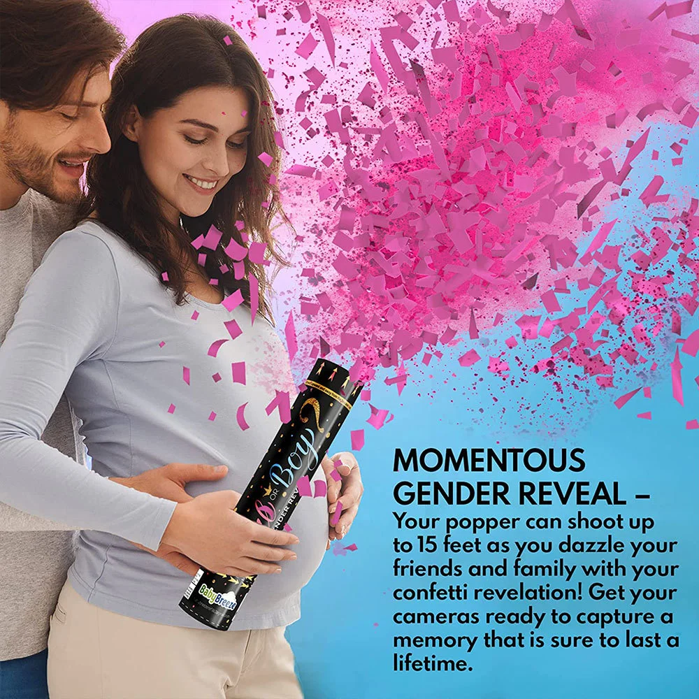 Gender reveal paper cannons confetti powder cannons Surprise party theme articles for gender reveal decorations