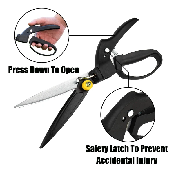 HE017 SUNWELL 180 Rotating Hand Cutting Tools Garden Grass Pruning Shears Swivel Grass Cutting Shears