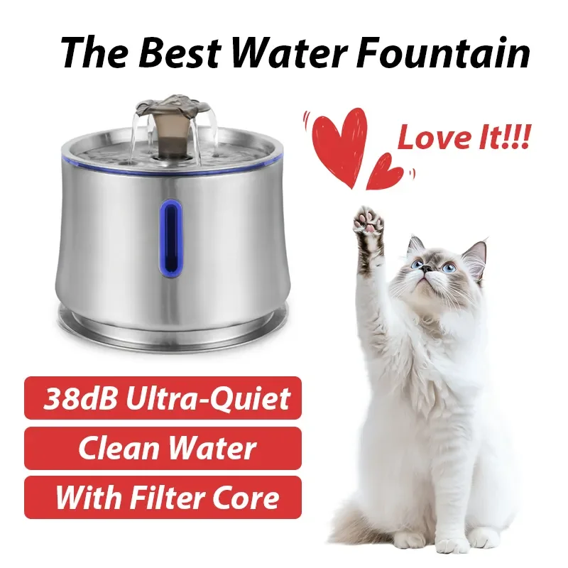OEM/ODM App Control Flow Mode Filtration Water Food-Grade Stainless Steel Intelligent Separator Automatic Pet Water Fountain