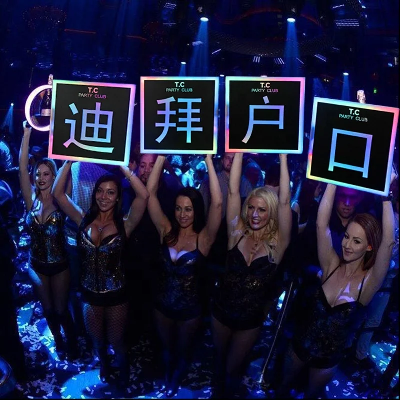 OEM Customized LOGO Size star Shaped LED Message Board Rechargeable 26pcs Lettles Birthday LED Display Billboard for bar