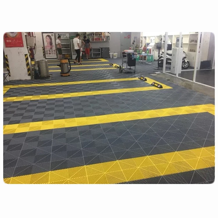 Plastic Vented Modular Interlocking Garage Floor Tiles Pvc Pp Garage Flooring Mat