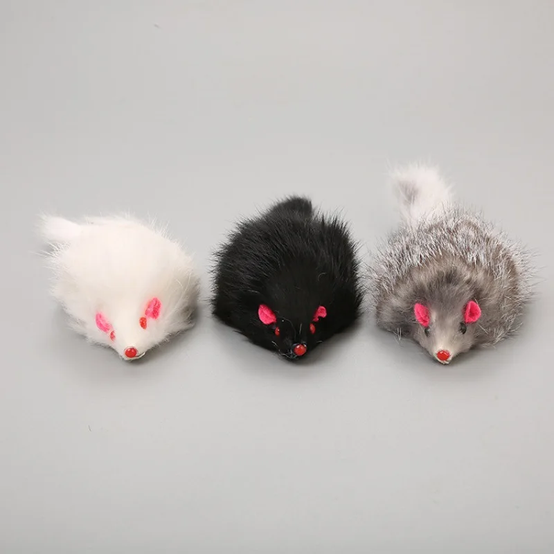 Wholesale hot sale modern fur mice mouse shape cat accessory bulk cat scratcher toy