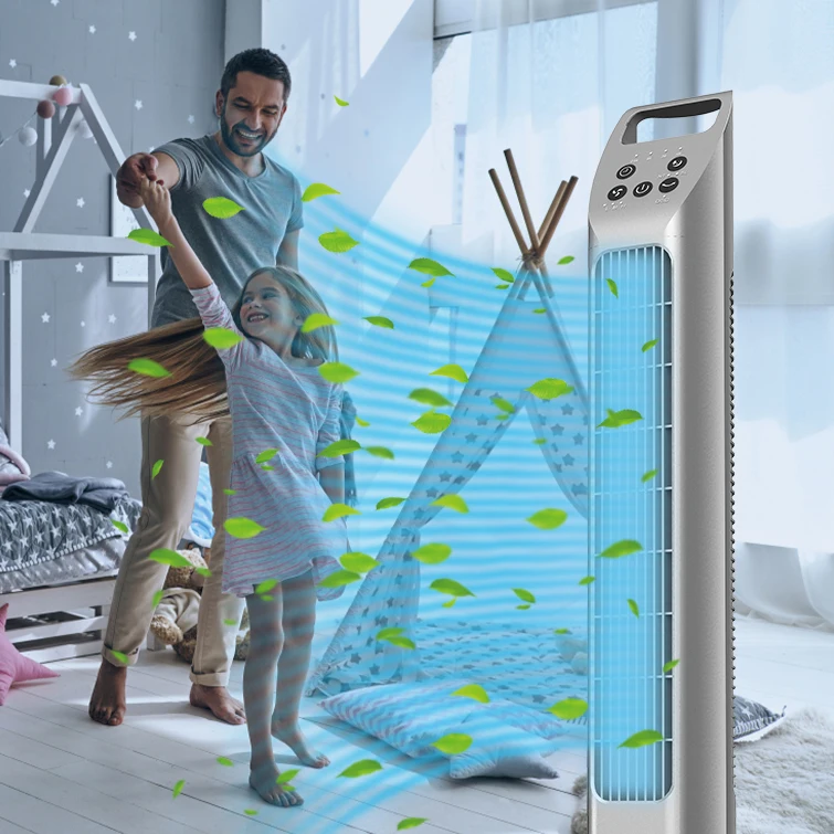 Cheap bladeless fans air cooling standing tower fan with remote control tower & pedestal fans