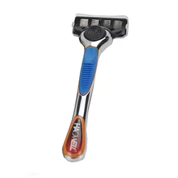 Сменный металлический картридж B502DR с резиновой ручкой, 5 лезвий, система бритвенных лезвий, бритвенный станок для мужчин