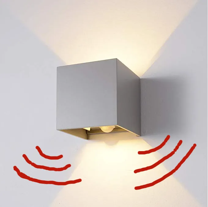 Good quality outdoor Motion sensor Black Cube waterproof wall lamp fixtures led wall lamp for garden home